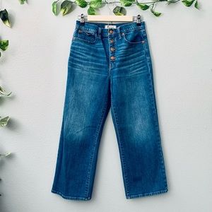 Madewell slim wide cropped jeans